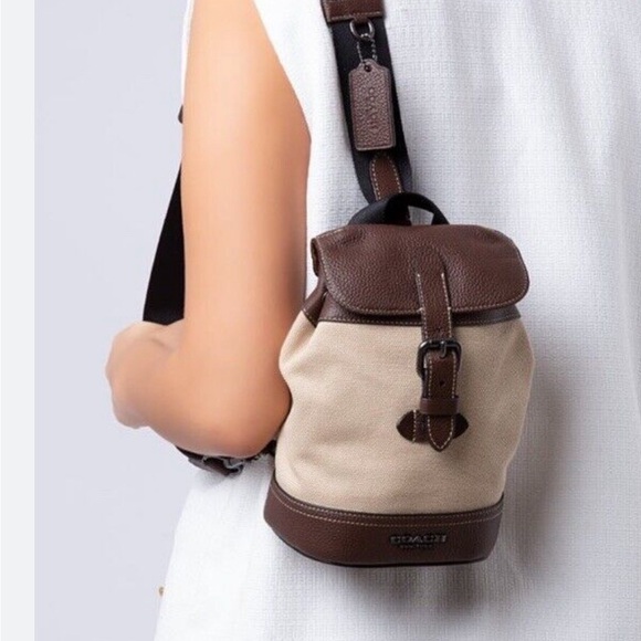 Coach Hudson Small Backpack Crossbody Unisex Canvas/Leather EUC - Picture 12 of 13